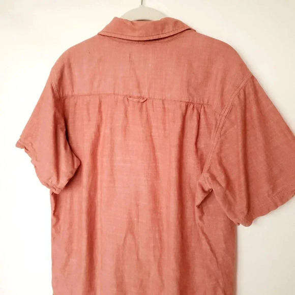 Carhartt Men's Shirt Large Solid Burnt Orange Button Down Pockets Short Sleeve - Picture 8 of 12